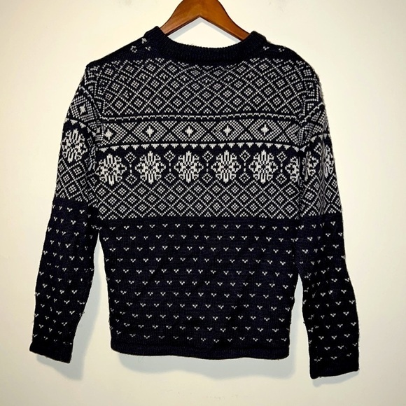 Vintage Wool blend Cardigan Fair Isle Front Zip gray Print Women's Small - Picture 5 of 5